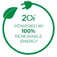 Powered by 100% renewable energy